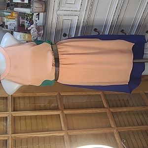 NWT Color Block Midi Sleeveless Dress Size L By Bar III